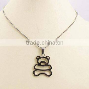 Wholesale Cute Stainless Steel Bear Pendant Necklace photo-5