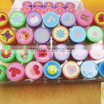 Promotional Round Type Toy Plastic Self Inking Stamp/Promotional Non Toxic Toy Stampers