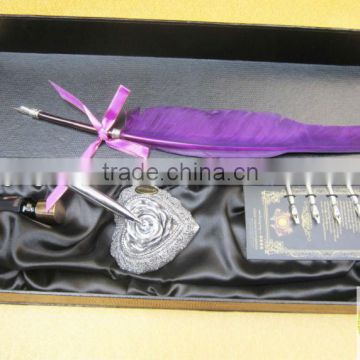 Eco-Friendly Promotional Gift Custom Purple Quill Pen Set