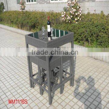 outdoor wicker high dining bar set