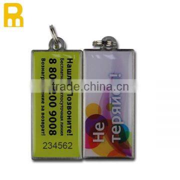 Plastic or metal material and label keychain type hotel key tag