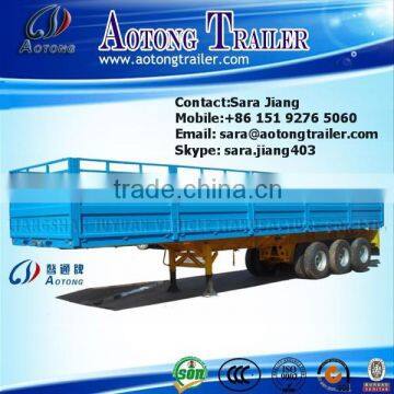 Brand new tri axle 40 feet flatbed type side wall open cargo trailer for sale (ISO twist locks are optional)