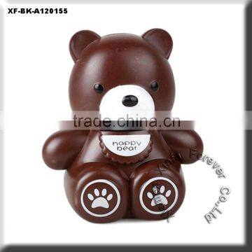 unique unglazed DIY potterys bear money safe box