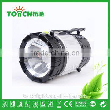 2 in 1 High Power Lantern Light&LED Flashlight Solar Rechargeable Camping Lamp Black Silver Portable Camp Light Outdoor Lighting photo-2