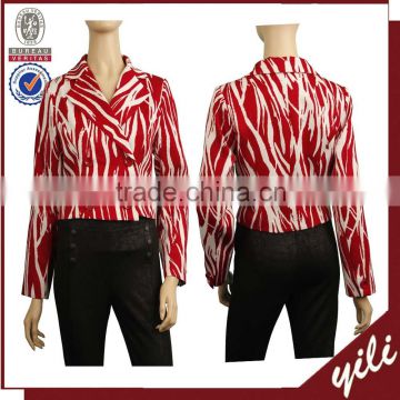 2016 A/W strip pattern simple design women's traditional jacket