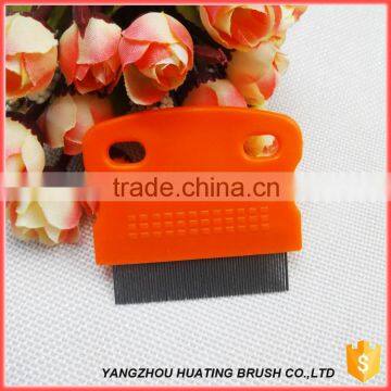 High quality Stainless Steel Cat & Dog Lice Brush Wide Tooth Plastic Comb