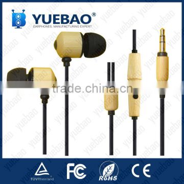 wooden earphone with deep bass and customized logo