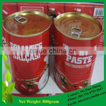 Factory Supply 800gram*12tins Tinned Tomato Paste