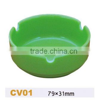 High quality round green outdoor plastic melamine hole mini ashtray