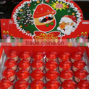 2014 Hot Selling Light Up Ink Santa Claus Head Stamp,Toy stamp, Ink Pad Stamp With Light