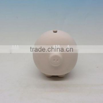 unpainted ceramic bisque piggy money box