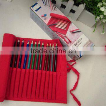 triangle color pencils / red cloth bag / high grade color pencil/ kids gifts