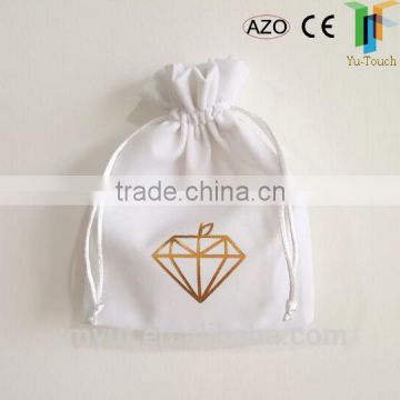 logo printed suede jewelry pouch/suede drawstring bag