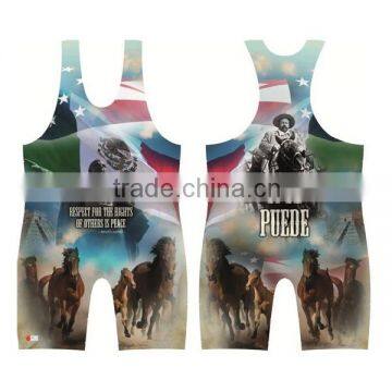 High Quality Low Price Customized Wrestling Singlets photo-6