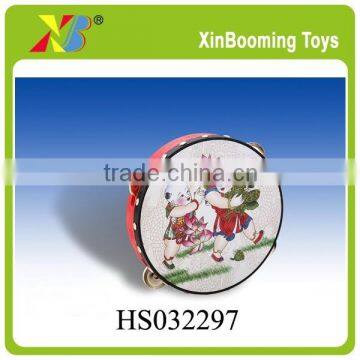 19CM Tambourine with traditional Chinese painting ,kids toys