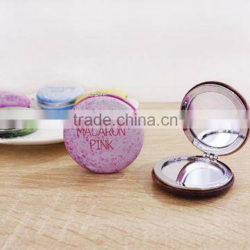 2016 newly cookies printed pocket mirror with pu coated,souvenir pocket mirror,MB1002