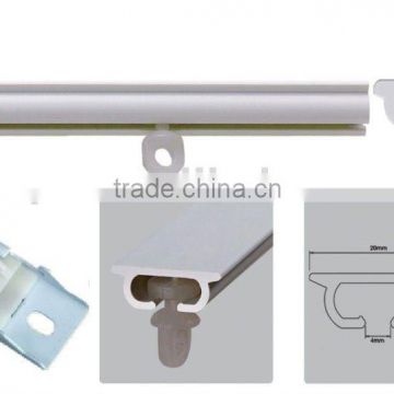 white plastic bay window curtain track