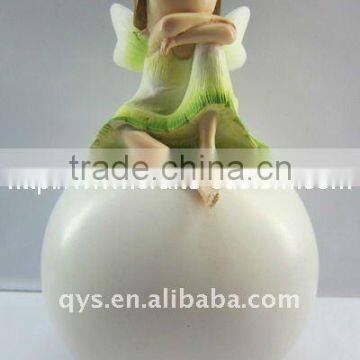 White Resin Fairy Figurine for Home Decoration