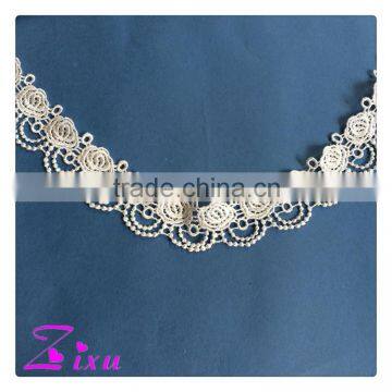 Fashion lady dress and wedding dress water soluble embroidered Lace trim or lace trimming                        
                                                                                Supplier's Choice