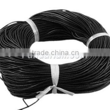 Cowhide Leather Cord, Stringing Materials, Black(NPS001Y-3)