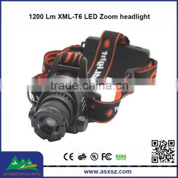 LT- HD0012Mode XML T6 LED 1200Lm Rechargeable Zoom LED headlamp manufacturers