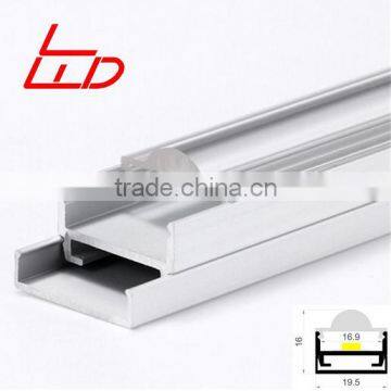 T5 temper ceiling mounted low aluminum extrusion with clear lens for 20mm width led strips