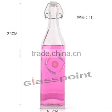 Enzyme bottle with swing top, glass bottle for drinking