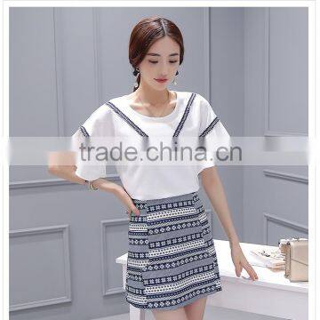 Summer fashion OEM/ODM casual top and skirt set