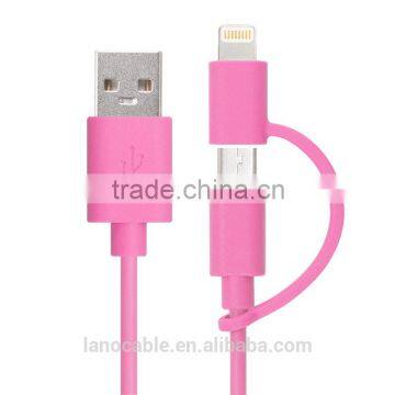 Hot Sale colorful MFi usb cable 2 in 1 usb cable