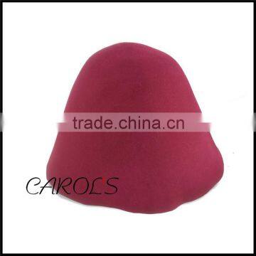 red plain felted wool hat body