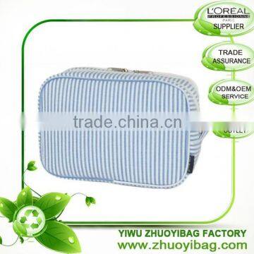 Double Separate Zippered Compartment Cosmetic Bag Make Up Bag Toiletry Bag