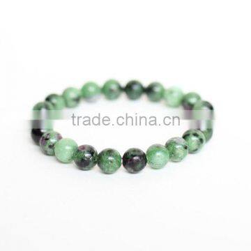 The Gopali Jewellers Ruby Zoisite Beaded Bracelet Silver Jewelry Reiki Jewelry