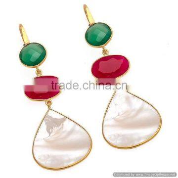 925 Sterling Silver Pearl Earrings, Fashionable Bezel Earrings