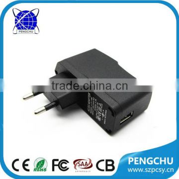 EU plugs 5v 2a flat usb wall charger for mobile phone