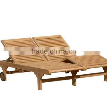 Teak Garden and Outdoor Furniture: Teak Double Lounger