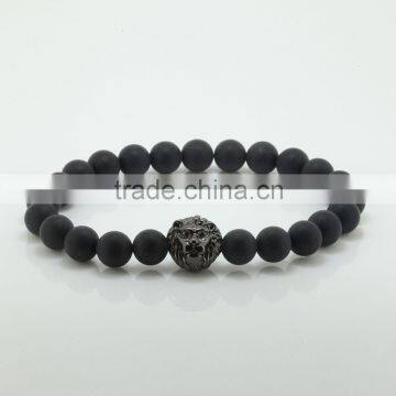 Wholesale Factory Price Indian 24k Black Lion Charm Copper Bracelets for Men