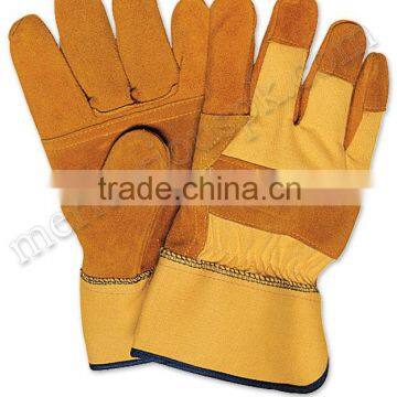 Cow Split Leather Safety Double Palm Gloves