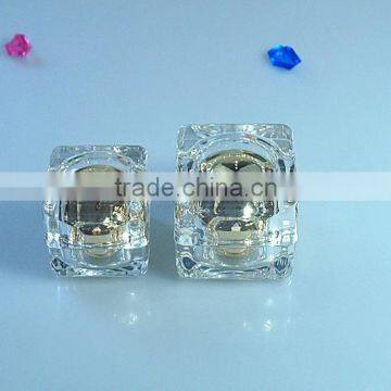 15g Light gold square crystal acrylic cosmetic jars