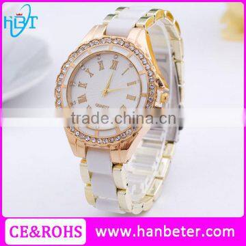 Wholesale low price promotion watch stainless steel back geneva watch quartz for mens