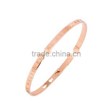 Memories Bangles With Customize Design Word 'SHE BELIEVED SHE COULD, SO SHE DID' With 4mm/7mm Width photo-2