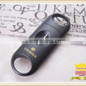 Black plastic cigar scissors, cigar cutter