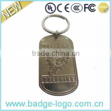 Zinc Alloy Customized Dog Tag Keychain