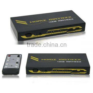 HDMI 4X2 Matrix with Adio Output Stereo toslink coaxial 1080p