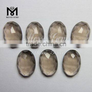 Custom Good Quality Oval 13.5x9.5 Flat Back Faceted Glass Stones
