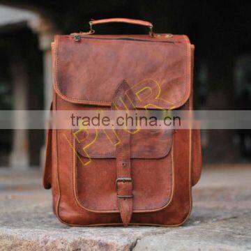 Handmade Vintage Leather Rucksack Leather Backpack School Backpack