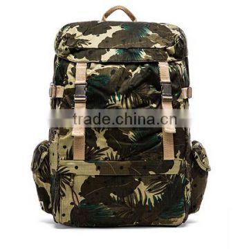 Printed canvas military backpack