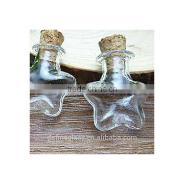 Star Shape Glass Vials Mini Message in Small Glass Bottles With Cork photo-2