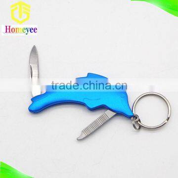 Promotion Gift Dolphin Shape Multi Keychain Knife Pocket Knife