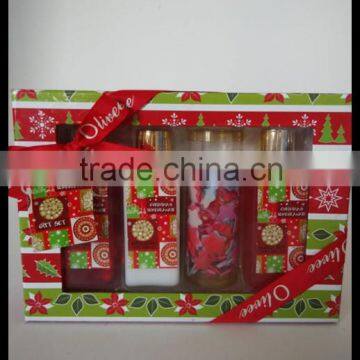 150ml shower gel, body lotion and bubble bath soap flower Christmas bath gift set