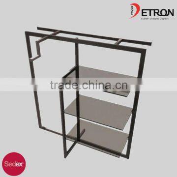 4 layer stainless steel metal clothes display rack, clothes glass display stand